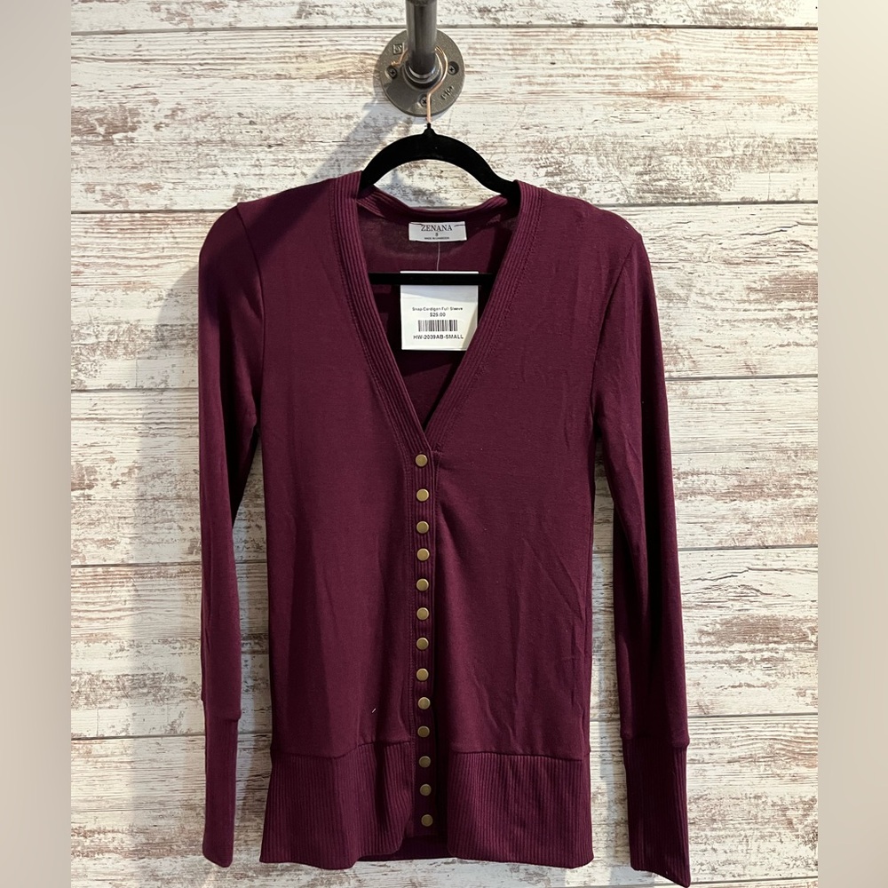 Zenana Outfitters Deep Purple Cardigan XL